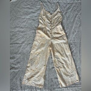 Roxy Boho Floral White and Yellow Jumpsuit